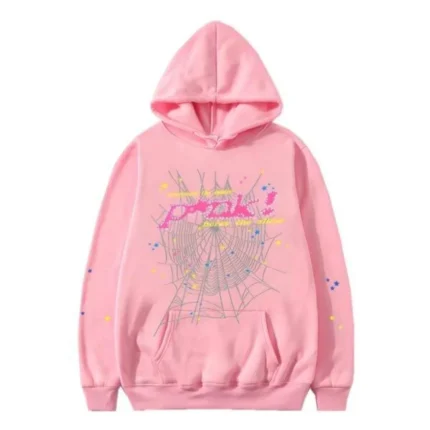 Sp5der Pink Hoodie man