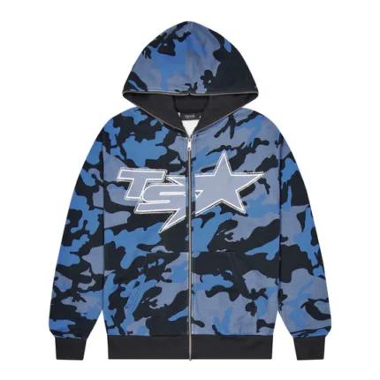 TS STAR CAMO HOODIE – BLUE